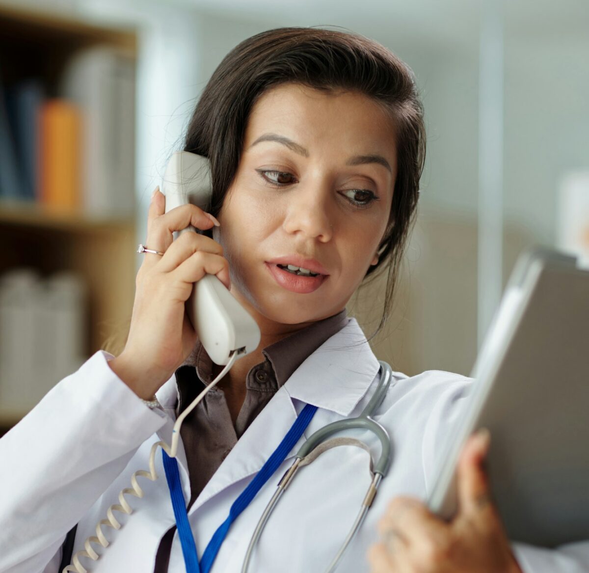 Physician Talking on Phone